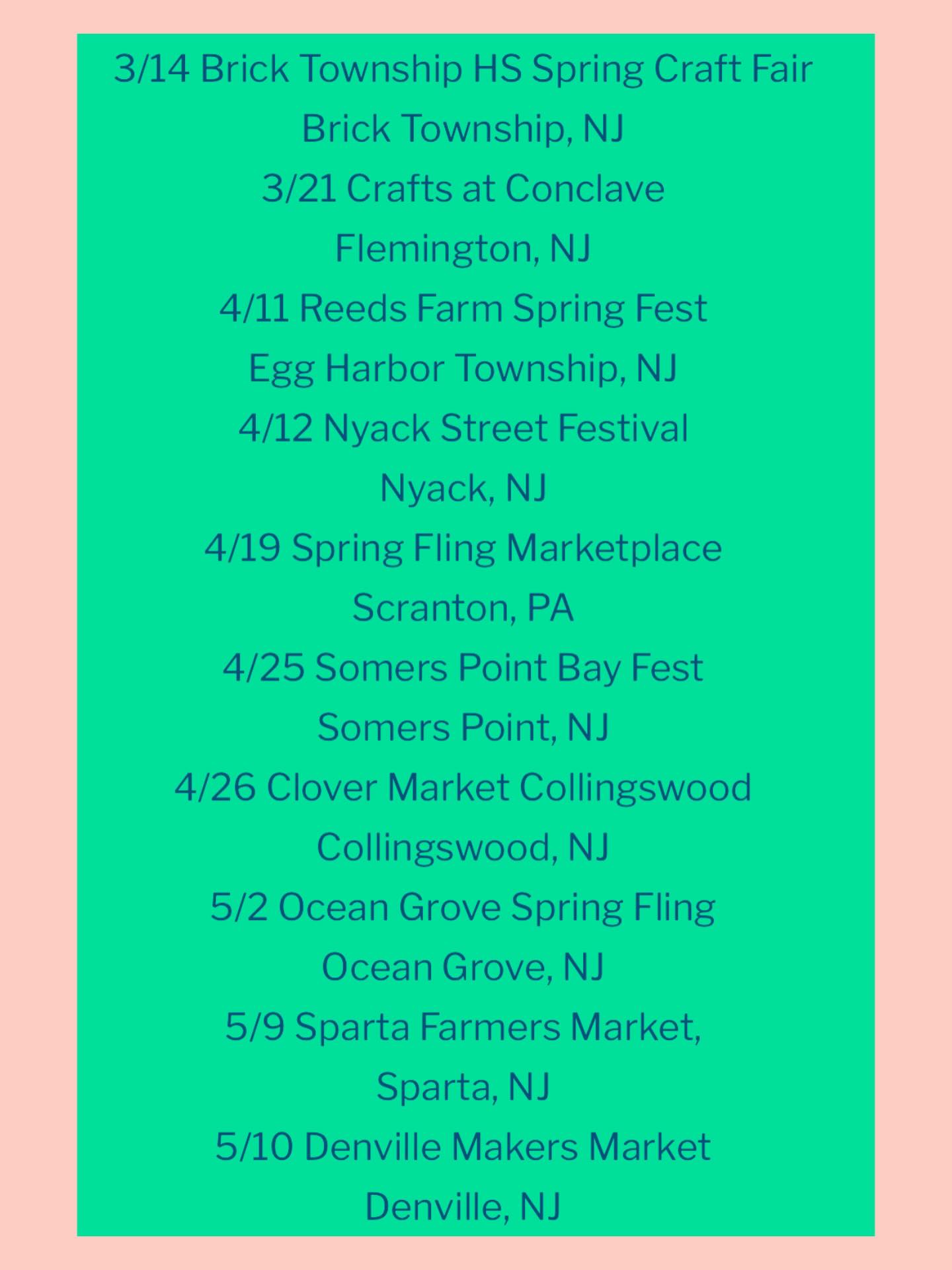 ‼️‼️‼️ 
I’ve got quite the line-up of shows coming in the next few months. Please check your calendars and see if you can catch me at a show.😍
DM me for all specifics about any show. And of course stay tuned. I’ll be busy with shows throughout 2026.🥰
#artisanmarket #zacharybloomjewelry #shoplocalnj #supportsmallbusinessnj #surfite