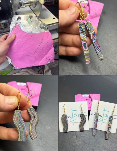 🩷😱🩷
GRAFFITITE EARRINGS!
These gifts ship out to London this week to the artist I got the raw material from.
Want to understand how cool this material is?
See my previous REEL from this morning. These are some extremely RARE earrings right from off the walks of the Leake Street Graffiti Tunnel in London. I’m currently working on many more pairs. All of this material needs to be stabilized and most of it needs to be backed so that is being worked on currently. 
Definitely stay tuned to beautiful GRAFFITITE earrings coming soon. 
😜
#graffitiart #leakestreettunnel #olivierroubieu #zacharybloomjewelry #graffitite