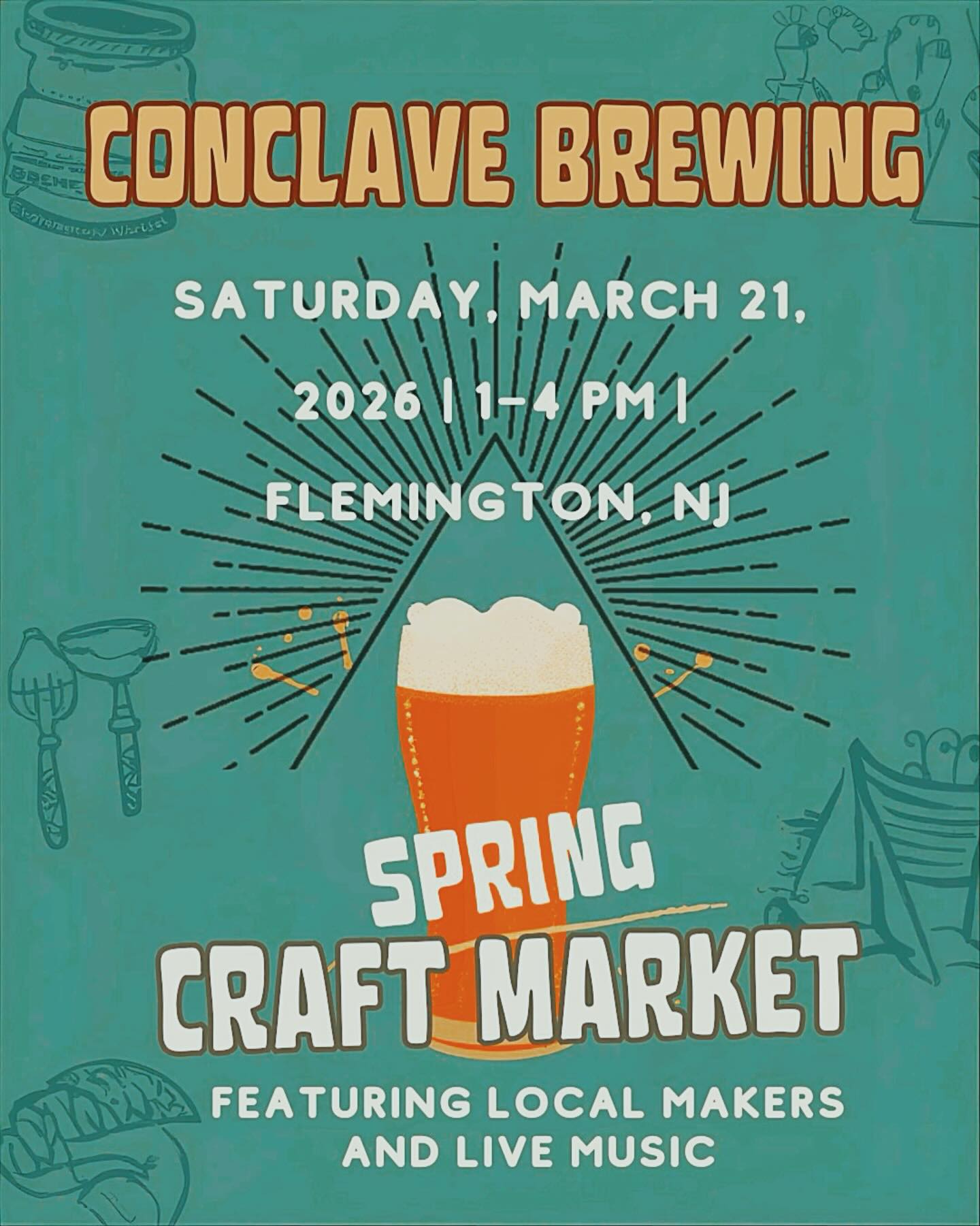 πΊππΊ
Catch me this Saturday, March 21st, from 1-4pm in Flemington, NJ for an awesome Spring Craft Market taking place at Conclave Brewing. There will be live music, a selection of talented artisans, sweet treats and of course delicious beer to enjoy. DM me with any questions. Hope to see you this Saturday.π
#conclavebrewing #shoplocalnj #springcraftmarket #zacharybloomjewelry #flemingtonnj