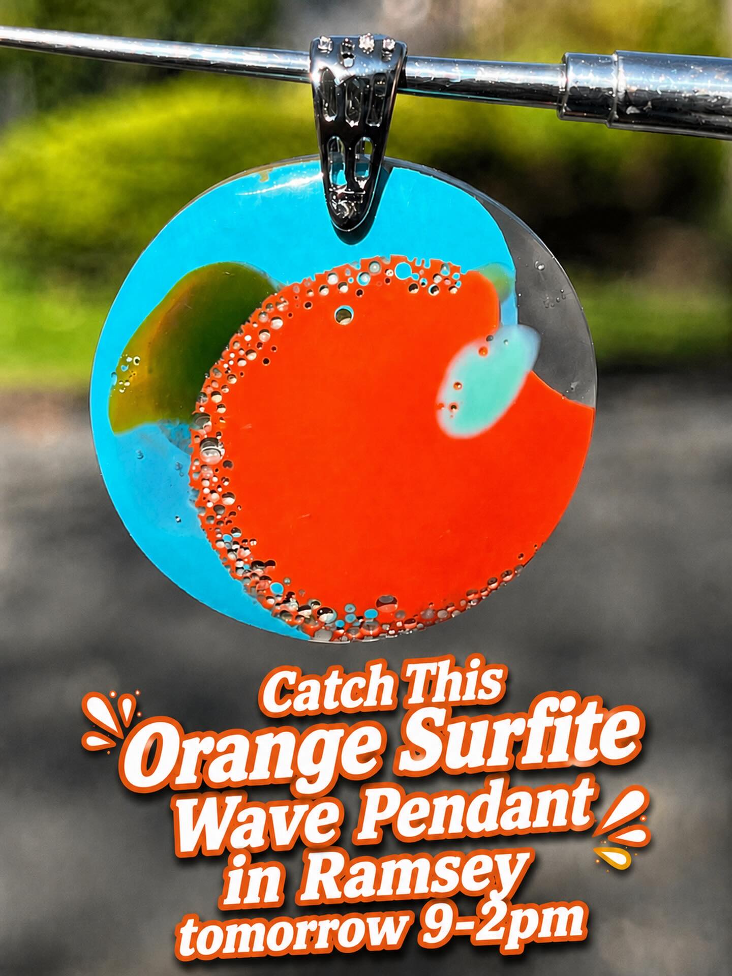 ‼️‼️‼️
Catch this amazing ORANGE SURFITE. WAVE PENDANT at the Ramsey Farmer’s Market tomorrow from 9-2pm in Ramsey, NJ. This is definitely one of the best farmers markets in New Jersey. Tons of growers, bakers, and makers!
Hope to see you there.😍
#ramseyfarmersmarket #ramseynj #zacharybloomdesigns #surfite #njfarmersmarket