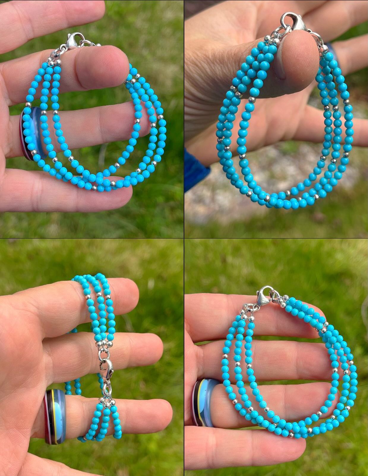π©΅π±π©΅
THE BEST OF THE BEST!!!
This is AAA quality all natural Sleeping Beauty turquoise. I designed a custom requested necklace using these turquoise beads for a customer and she ultimately wanted to wear it on her wrist. So I was able to redesign it using the gorgeous material and turning it into a three strand bracelet. Iβm super happy how it turned out.
What do you think?
π
#sleepingbeautyturquoise #sleepingbeautyturquoisejewelry #turquoisebracelet #zacharybloomjewelry #naturalsleepingbeauty