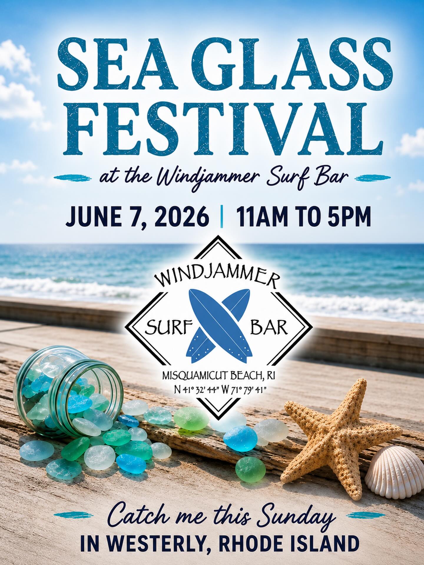 🏄‍♂️🌊🏄‍♀️
This Sunday catch me in Westerly, RI at the Windjammer Surf Bar for a wonderful Sea Glass Festival. Hours are 11-5pm rain or shine. I love this show because my space is right in front of their patio which overlooks the beach where tons of surfers ride waves all day long. The show is in their Mariner Room so whatever the weather is it’s no problem! Come see all the talented artisans showcasing their sea glass themed work.😍
#windjammersurfbar #westerlyri #seaglassfestival #zacharybloomjewelry #surfite