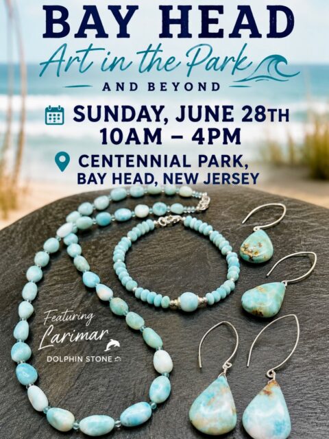 🐬😍🐬 
Just finished up these gorgeous natural larimar designs for tomorrow. I’m very excited to be exhibiting Sunday down the shore in Bay Head, NJ at Centennial Park from 10-4pm. Catch me in space 9 right at the tennis courts. Looks like Sunday will be a gorgeous day. Hope to see you there!😜
You can see my post from a few days ago with my exact spot location and more show details or feel free to DM me with any questions.😊
#bayheadartintheparkandbeyond #bayheadnj #larimarjewelry #zacharybloomjewelry #artintheparkandbeyond