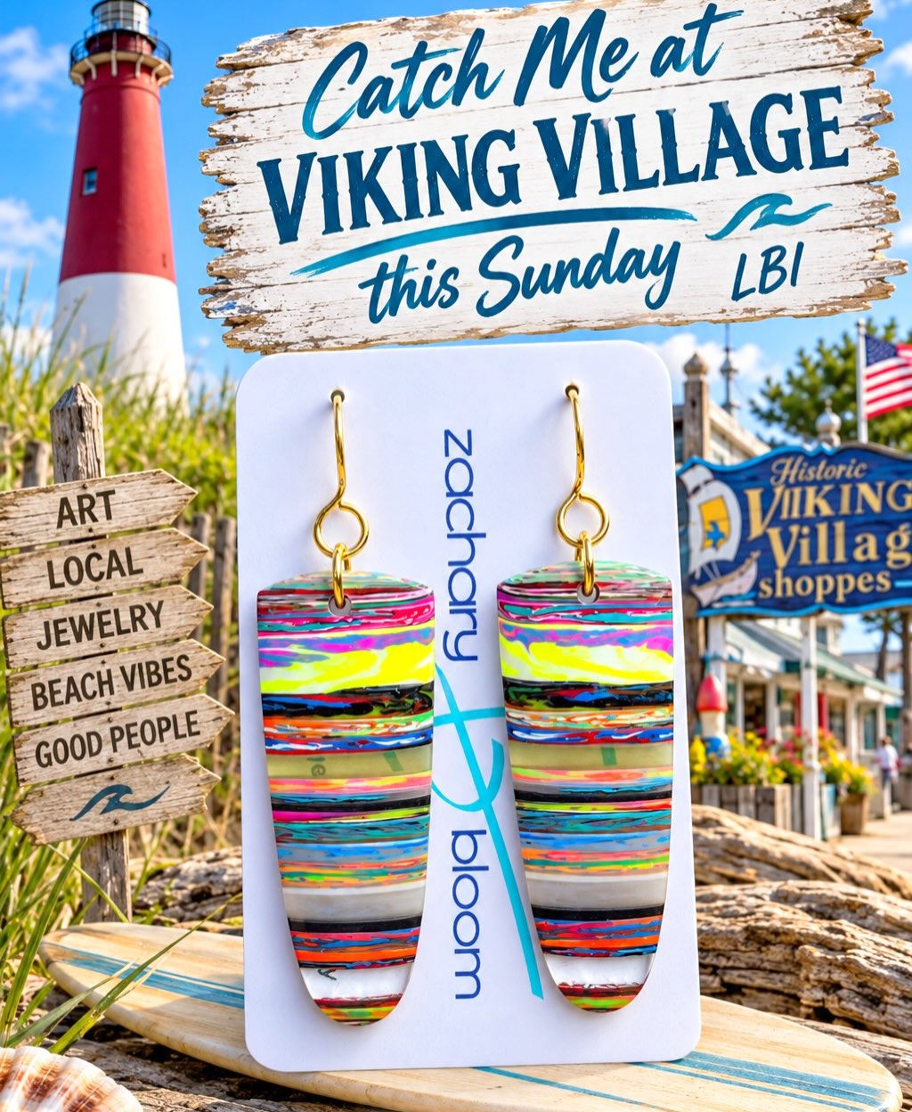 ‼️‼️‼️
Catch me on LBI this coming Sunday for the Viking Village Art and Craft Show from 10-4pm. This is a rain or shine show. There will be plenty of very talented artisans. Hope to see you down the shore in Barnegat Light!😜
#vikingvillage #vikingvillageshows #zacharybloomjewelry #surfite #surfitejewelry
