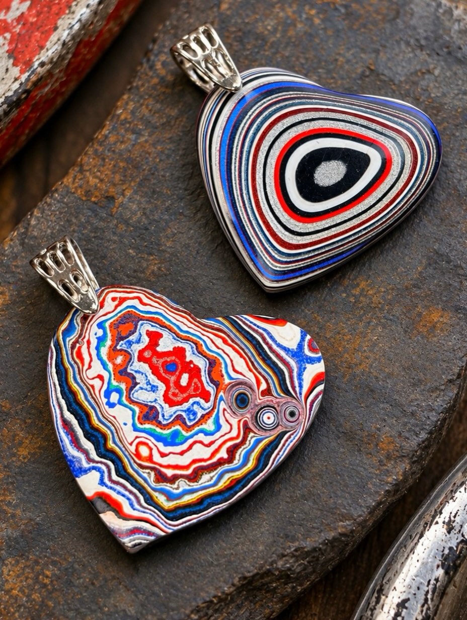 β€οΈπ€π
Two fresh cut 100% genuine MOPAR FORDITE heart pendants. These both are really nice in person. DM me for videos in my hand to see size reference and for all price details.π
#fordite #forditeheart #heartpendant #zacharybloomjewelry #lapidaryart