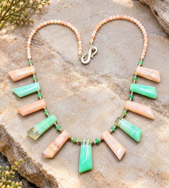 ππ©·π
Iβm still holding on to those summer color designs!π
Beautiful pink & green Peruvian opal necklace with accents of faceted Australian chrysoprase. DM me to see video of this gorgeous necklace and more pics.π
#peruvianopaljewelry #opalnecklace #zacharybloomjewelry #summerjewelry #statementnecklace