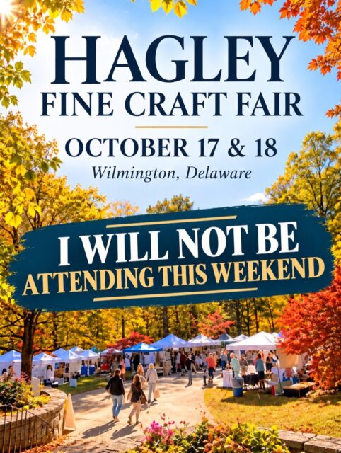 ‼️‼️‼️ 
Sadly due to unforeseen circumstances I am unable to attend this weekend’s show. My apologies to anyone who was planning on coming to see me.🙏🏼
Please mark your calendars for November 21st & 22nd. I will be exhibiting at the CCArts Holiday Artisan Market in Yorklyn, DE. This is only about 20 minutes from the Hagley Museum.🥰
#hagleymuseum #centerforthecreativearts #zacharybloomjewelry #wilmingtondelaware #finecraft