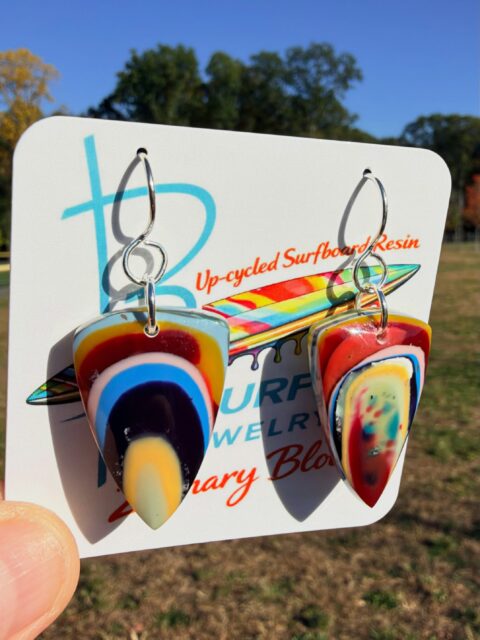 🏄‍♂️🏄🏄‍♀️
What a beautiful pair of up-cycled surfboard resin earrings.😍
#surfite #surfiteearrings #surfresin #zacharybloom #glassingsurfboards